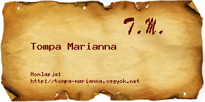 Tompa Marianna névjegykártya